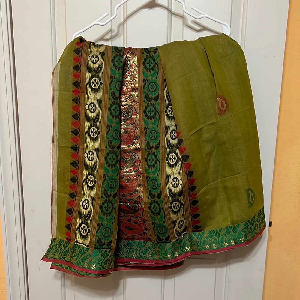 Green Indian saree